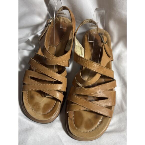 DANSKO Lolita Tan Leather Strappy Sandals Slingback EU 42 US 11 Made In Morocco - Picture 1 of 8